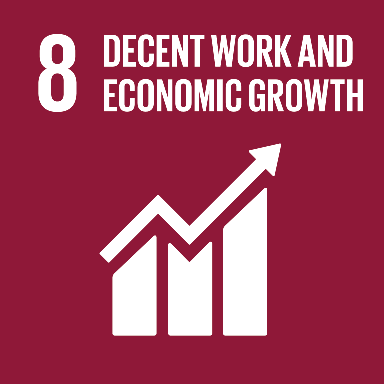 SDG 8 尊嚴就業與經濟成長標準圖示